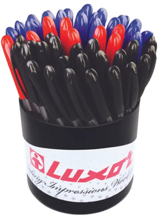 Luxor School Desktop Bulk BLUE Ballpens 56 Assorted Colour Caps( Buy in Multiples of 12 )