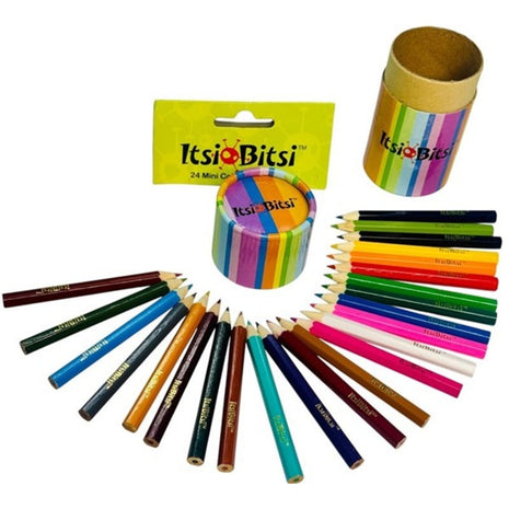 24 Mini Coloured Pencils - Vibrant Shades, Travel-Friendly Art Set of 24 pencils