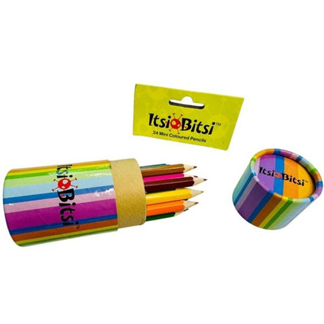 24 Mini Coloured Pencils - Vibrant Shades, Travel-Friendly Art Set of 24 pencils