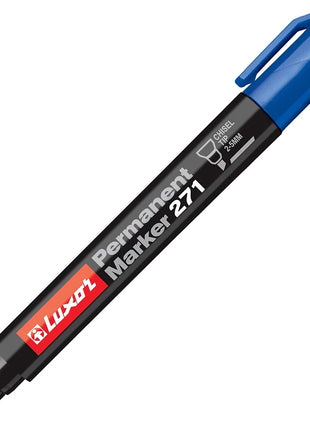 Luxor Permanent Marker 271, Blue, Chisel Point - ( Buy in Multiples of 12 )