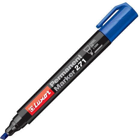 Luxor Permanent Marker 271, Blue, Chisel Point - ( Buy in Multiples of 12 )