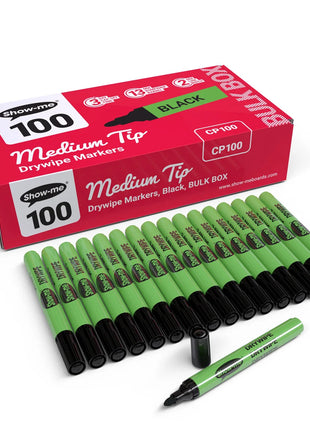 Show Me Medium Tip Black Student Whiteboard Markers (Pack of 200 Marker)