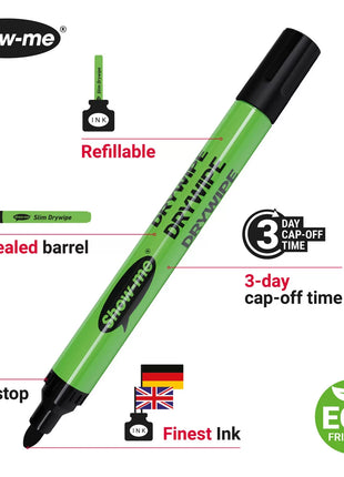 Show Me Medium Tip Black Student Whiteboard Markers (Pack of 200 Marker)