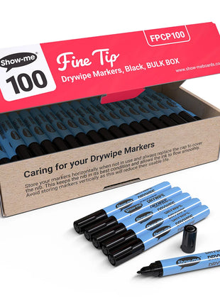 Show Me Fine Point Black Student Whiteboard Pens ( Pack of 100 )