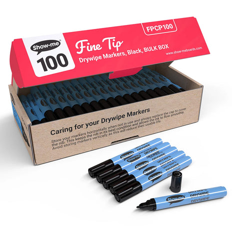 Show Me Fine Point Black Student Whiteboard Pens ( Pack of 100 )